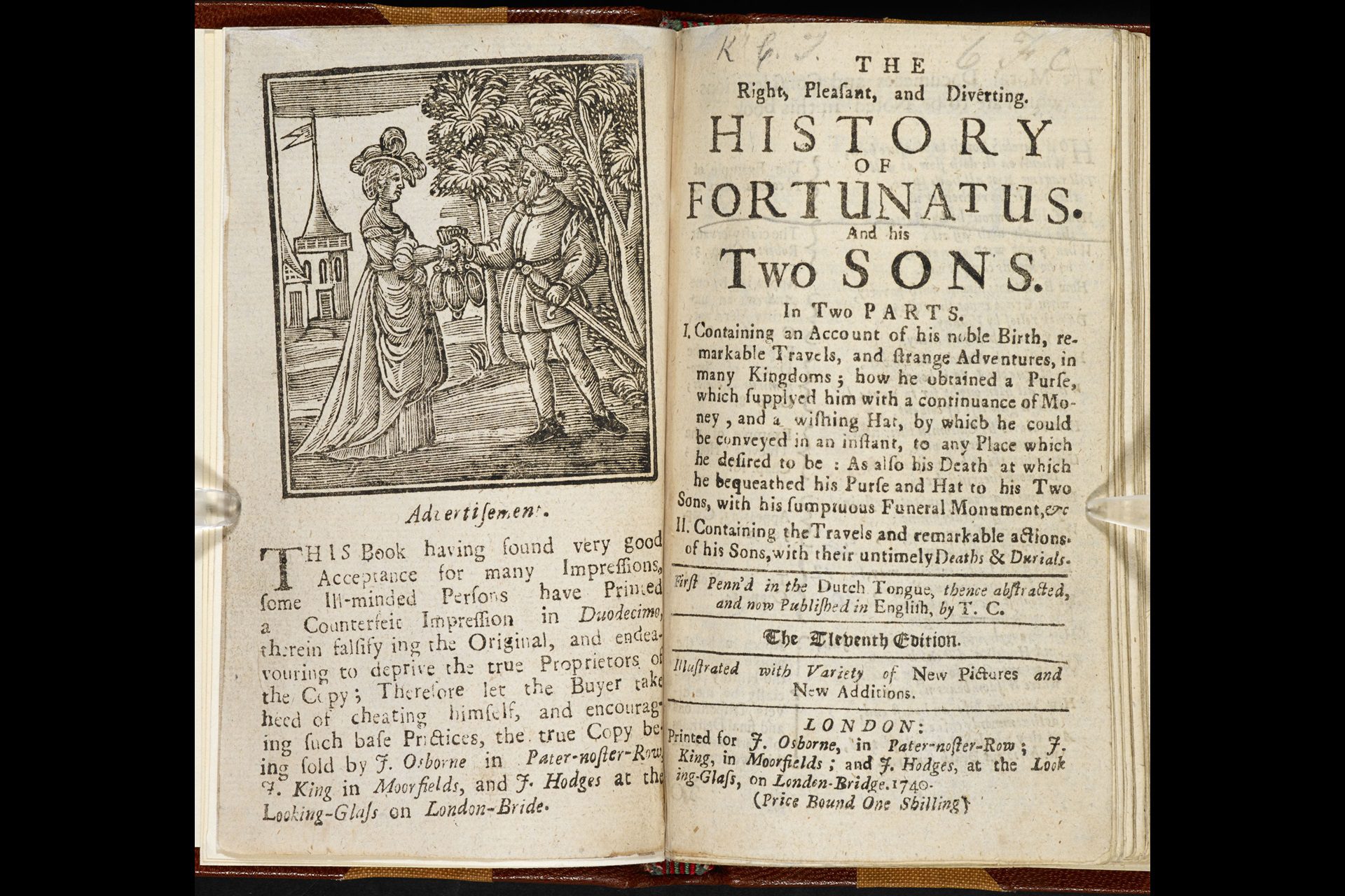The History of Fortunatus [page: frontispiece and title page]