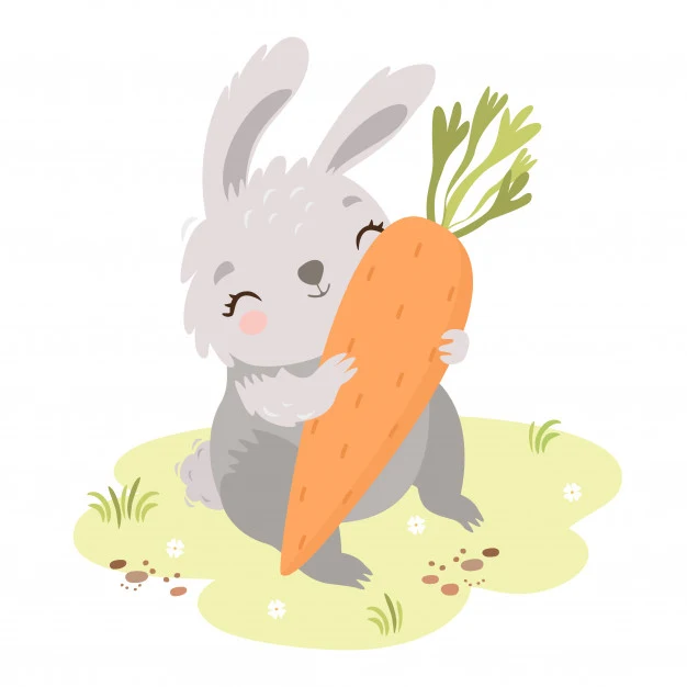 cute bunny meadow with carrot 1191 419