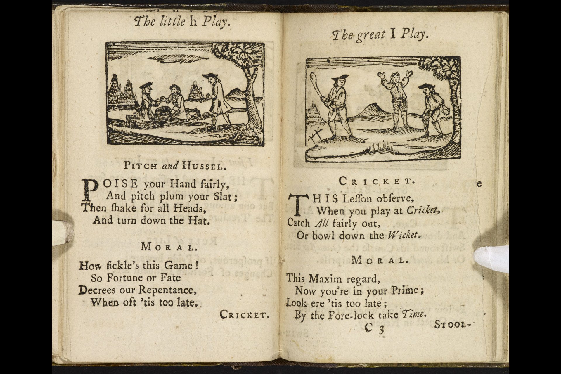 A Pretty Little Pocket Book [page: ['The little h Play'] and ['The great I Play']]